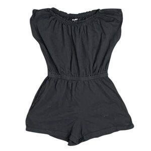 Old Navy | Girls Short Pant Short Sleeve Romper Ruched Neck Black, Size M (8)